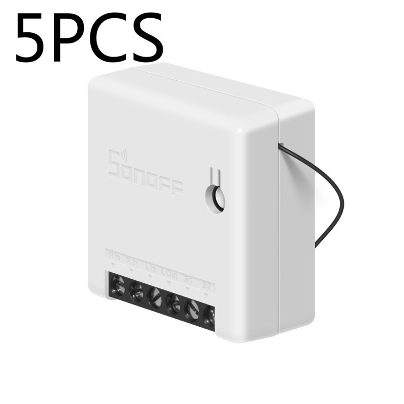 SONOFF MINI DIY Smart Switch Two Way WIFI/LAN/APP/Voice Remote Control Work With External Light Switch Google Home Alexa: 5 PCS