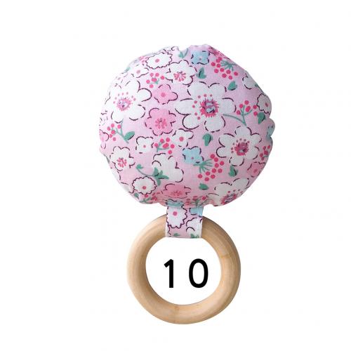 Gestreepte Dot Houten Ring Baby Ronde Bijtring Kinderziektes Speelgoed Veilig Chew Douche: 10