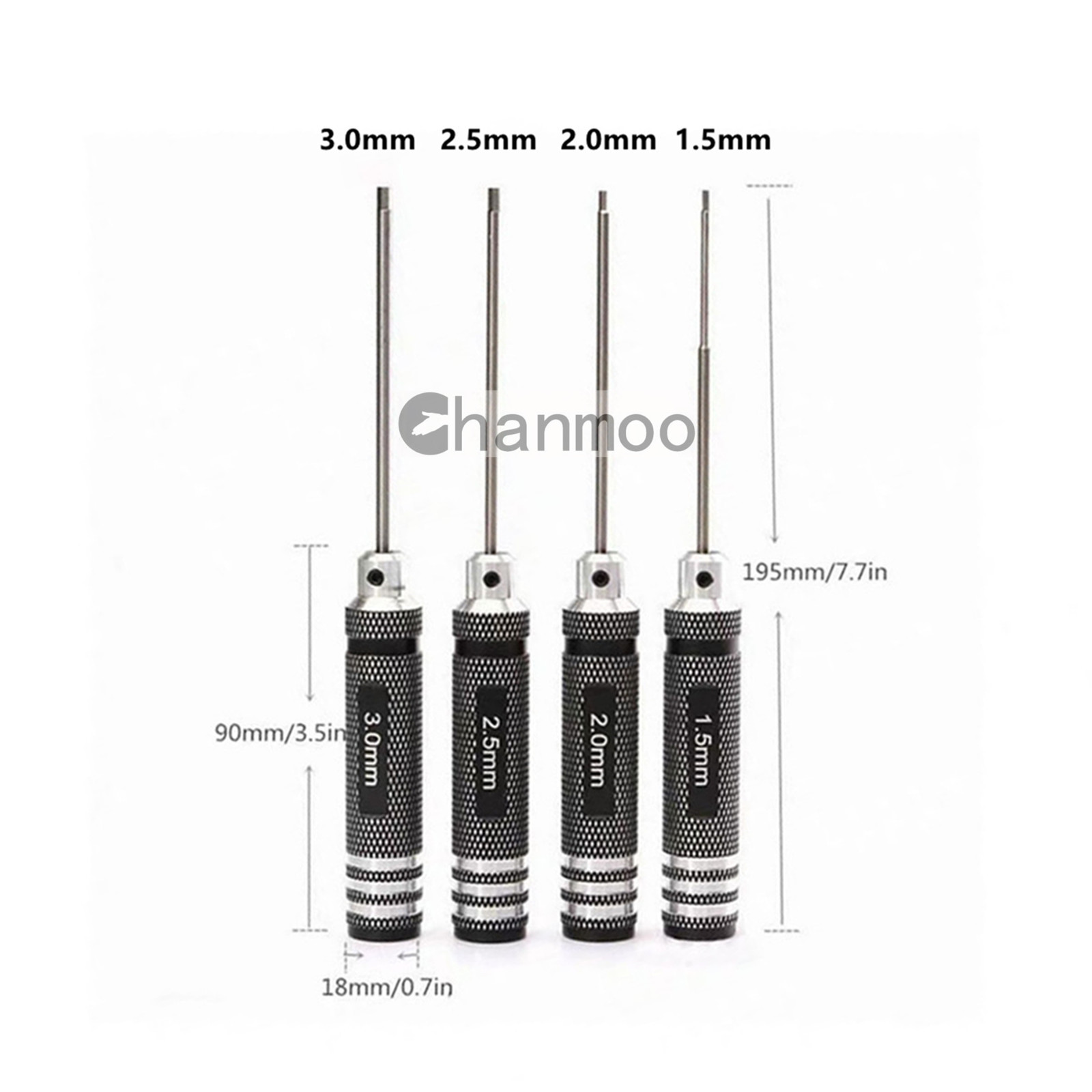 Destornillador hexagonal Universal H1.5/2,0/2,5/3,0mm, herramientas de controlador de llave Allen para coche teledirigido Tamiya HPI HSP Traxxas Losi Axial Kyosho