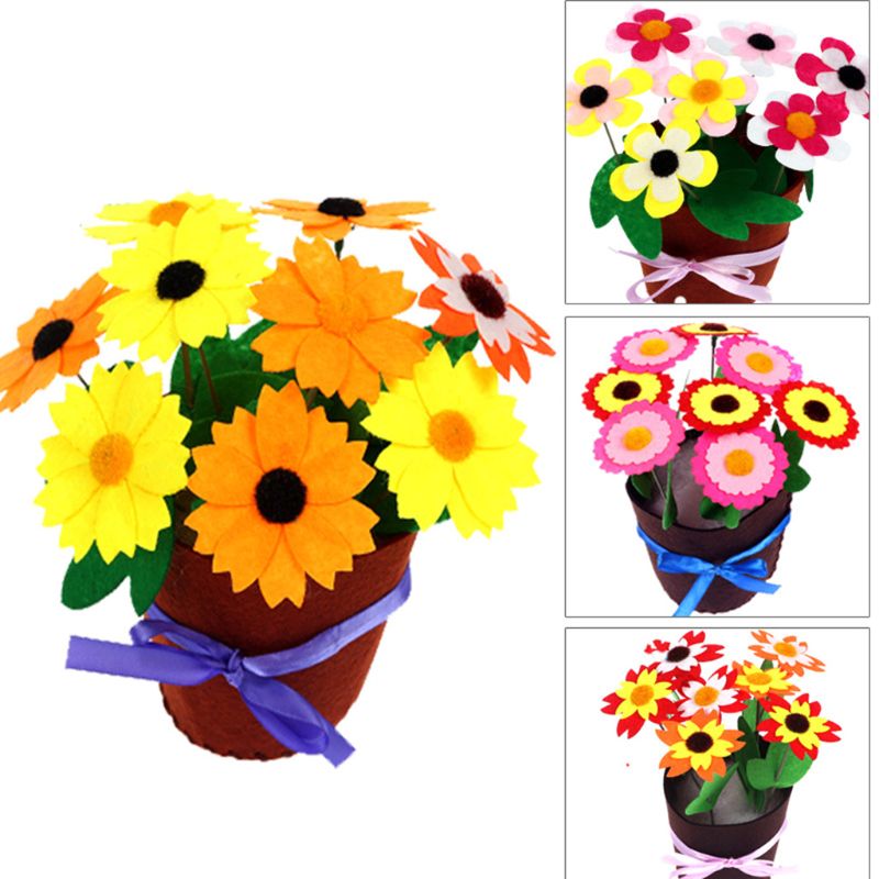 Maceta de flores DIY para niños, juguetes de plantas en maceta, manualidades educativas hechas a mano