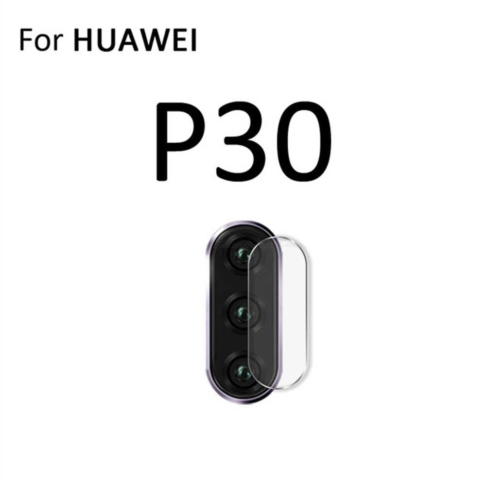 Camera Lens Protector 9H Gehard Glas Metalen Scherm Guard Protector Beschermende Ring Cover Voor Huawei P30 Pro Lite Glas film: ForHuaweiP30clear