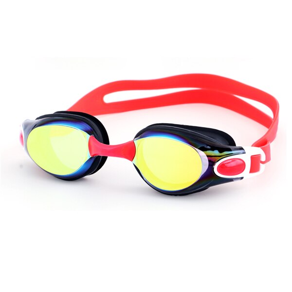 Voksne svømmebriller antidug mænd og kvinder silikone piscina arena vandtæt pool svømmebriller dykkerbriller: Rød