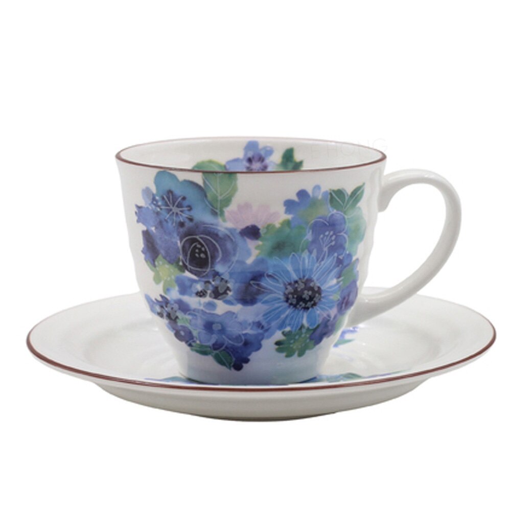 Porcelain Teacup and Saucer Set Ceramic Coffee Cup Set, Coffee Mug Set,: B