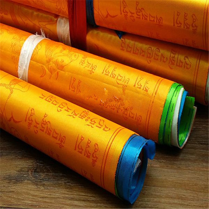 Tibetan Buddhist prayer flags 10 Scripture High-end Silk Wind Horse Flag 6.8 Meters 20 Pcs/string Ceremonial Religious Flag