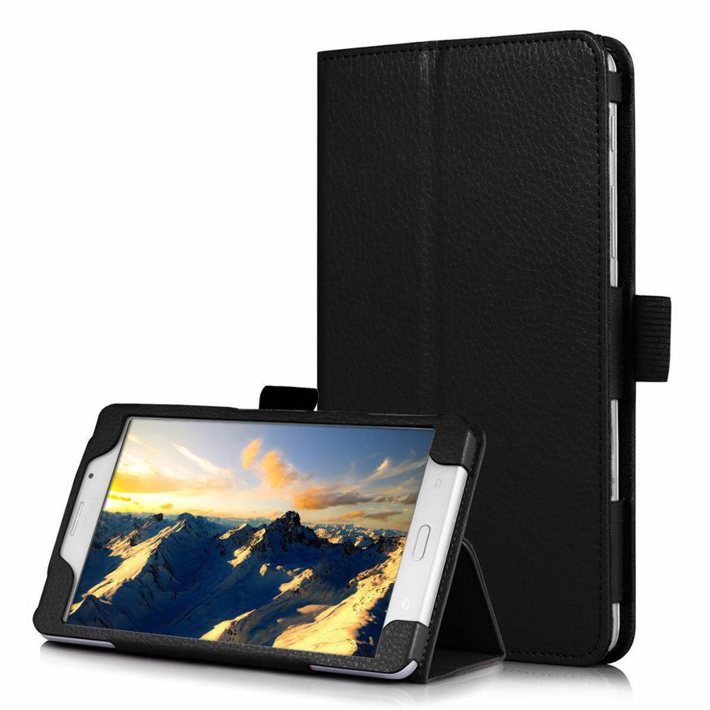 Funda magnética inteligente de cuero PU para Samsung Galaxy Tab A A6 , carcasa de 7 pulgadas con soporte, SM-T280, T285: Black
