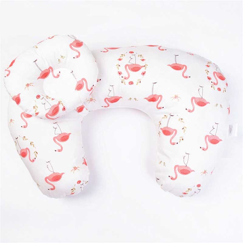 Oreiller d&#39;allaitement en coton en forme de U pour -né, coussin lombaire pour allaitement: red