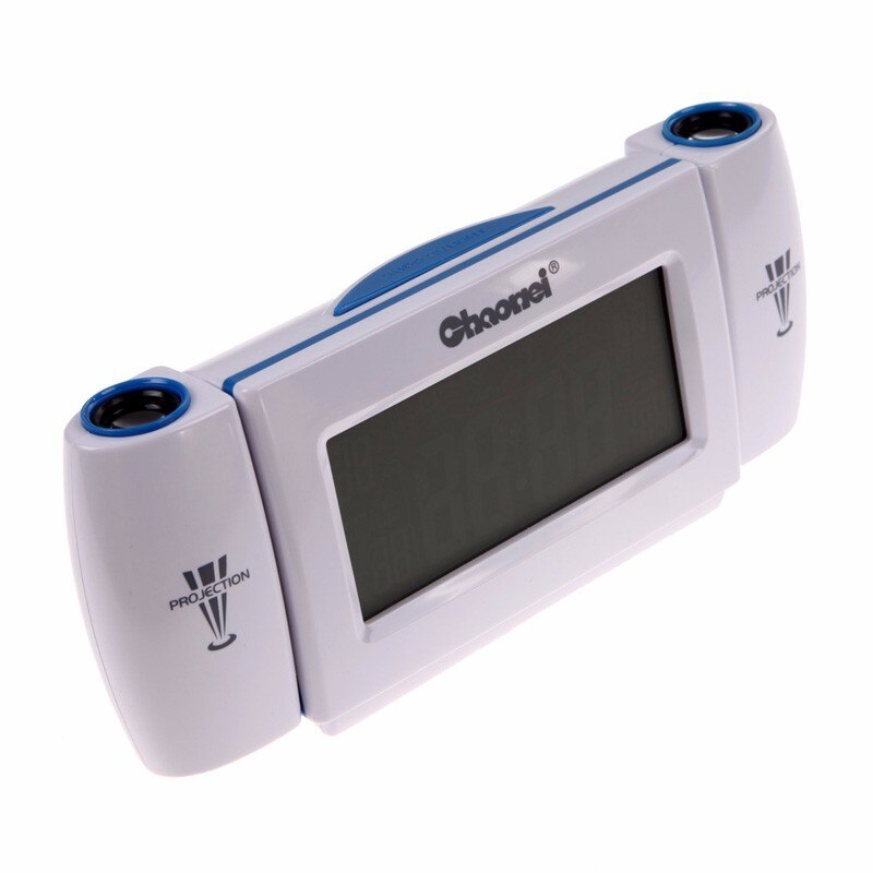 Digital Alarm Clock Projection LCD Screen Display 8 Second EL Backlight Snooze Dual Table Clock Clapping Voice Controlled Watch