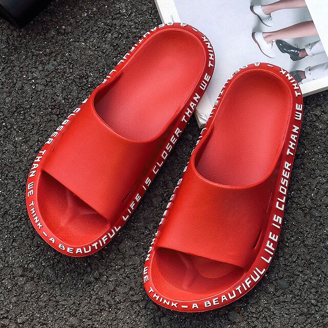 Chanclas para masaje antideslizantes de playa para amantes de la , zapatillas antideslizantes de EVA de verano para hombres y mujeres, zapatillas negras para interior: Red / 39