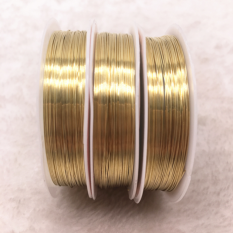 Hurtownie 0.3/0.4mm kolorowe miedziane druty żyłka do nawlekania koralików do tworzenia biżuterii DIY bransoletka: 0.3mm(17m) / gold