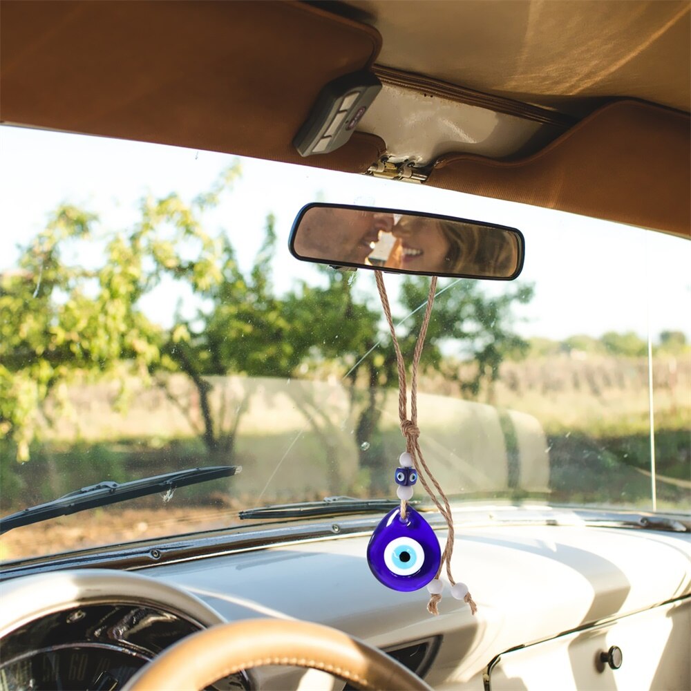 Adornos colgantes de Ojos de Alien para espejo retrovisor de coche, colgante para Interior de coche, azul marino, 1 unidad