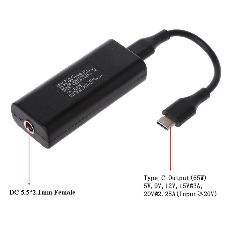 65W Mini Voeding Dc Adapter Lader Connector Usb Type C Converter Voor Lenovo Hp Asus Laptop Pc computer Accessoires: C