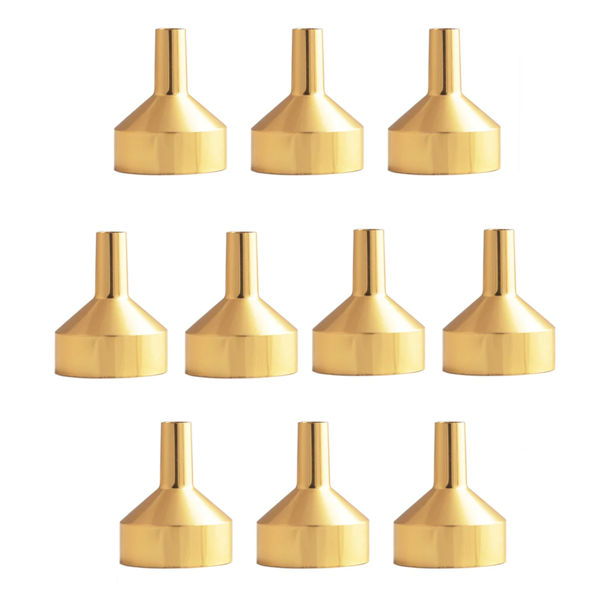 Mini embudo de Metal para cocina, embudo de aceite líquido con filtro desmontable, embudo de boca ancha para paquete de herramientas de cocina de Perfume, 10 Uds.: Negro