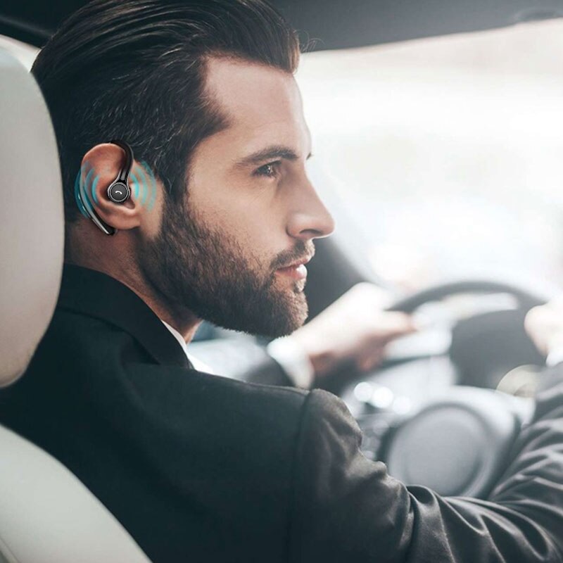 Wireless Car Bluetooth Headset 15 Hours Playing Time F Driving Earphone Long Standby Business Headset Light Weighted