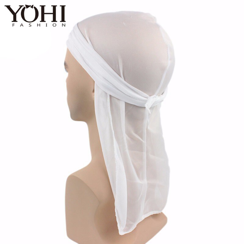 Satin Durag men Stretched Cap Hip Hop Du Doo Rag Hat Tie Down tail for men hair accessori hair accessories