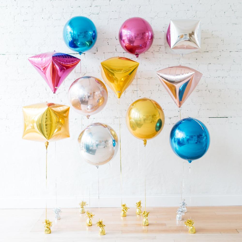 4D Rose Goud Folie Ballon 10 "18" 22 "32" Ronde Aluminium Mylar Ballonnen Bol Ballon Bruiloft decoratio Verjaardagsfeestje