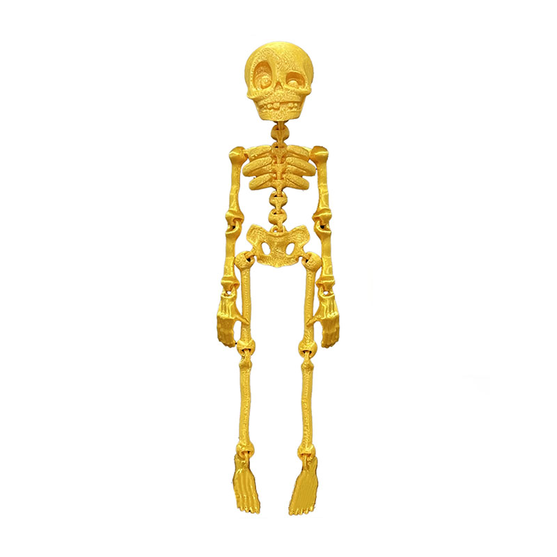 Halloween Skeleton Skeleton Magnetic Refrigerator Sticker Model Ornament 3D Printed Joint Removable Skeleton Artifact Sticker: Brown