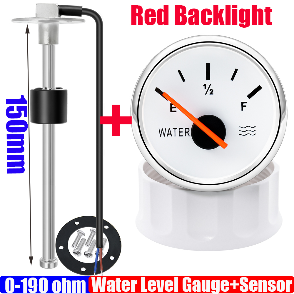 0–190 Ohm Wasserschwimmer-Sensor + Wasserstandsanzeige, rote LED, 52 mm Wassertank, Messgerät, Anzeige für Marine, Auto, Wohnmobil, Wohnmobil, Yacht, 9–32 V: Lavendel