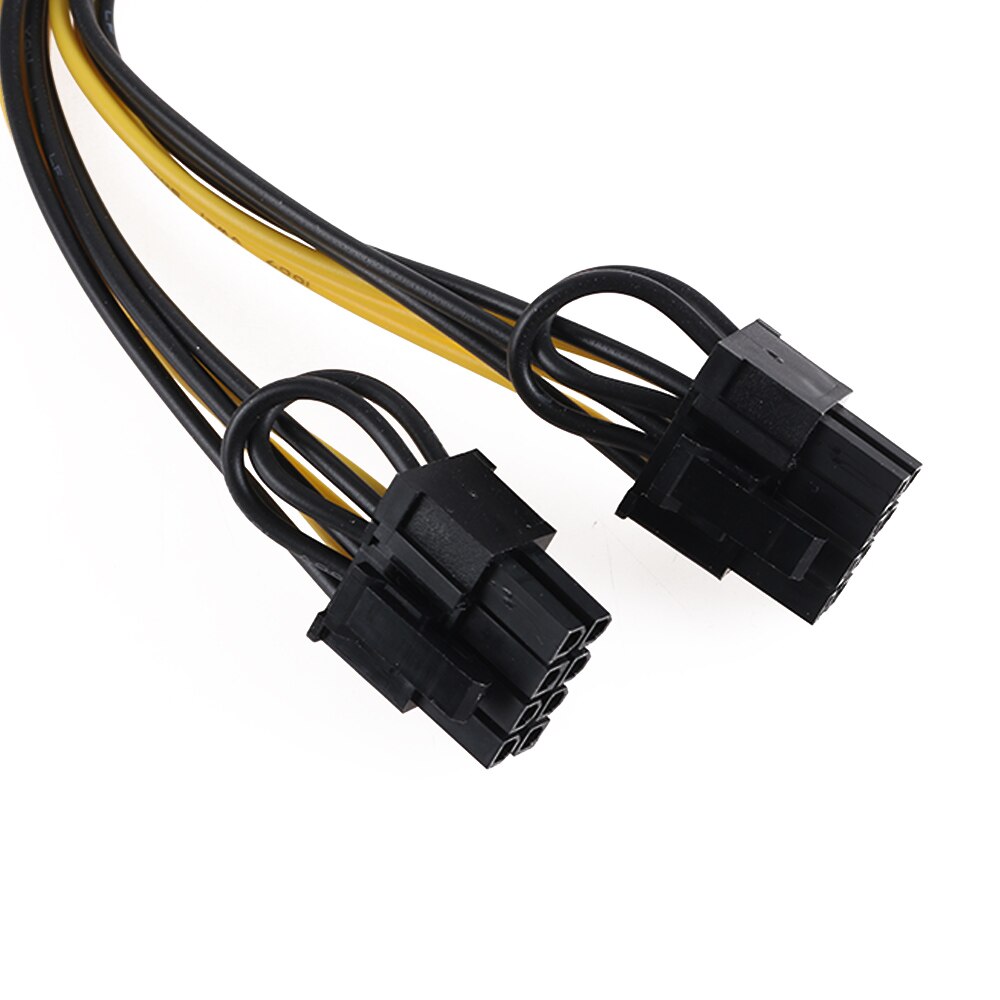 1 PC 6 Pin PCI-E Module Female To Dual 8 Pin 6+2P Male Video Card Power Adapter Cable