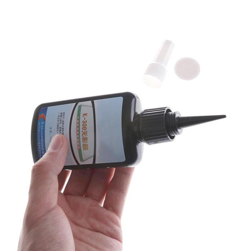 50ml/Bottle K-300 UV Liquid Glue Cure Adhesive Transparent Crystal Glass Bonding Repair