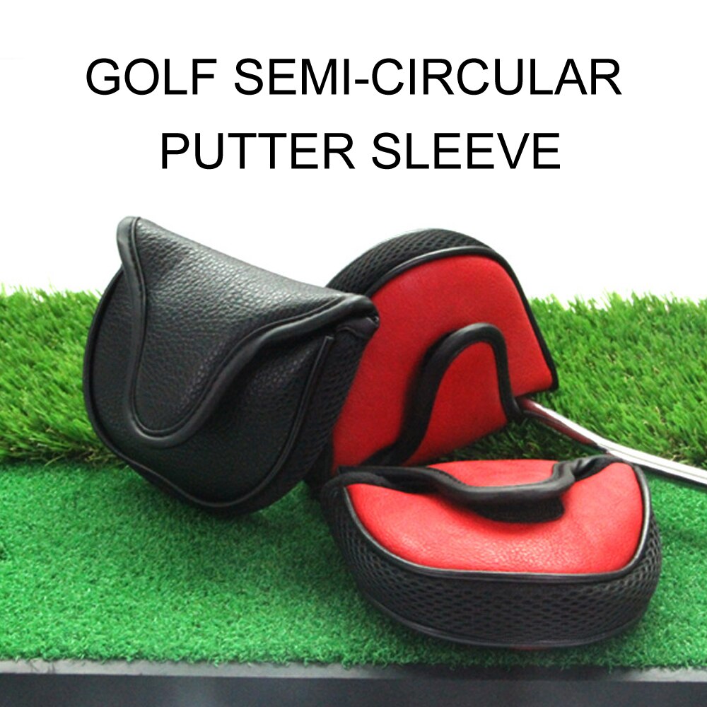 Golf Pusher Sleeve PU Leather Golf Putter Cover Universal Semi-circular Easy Clean Practical Lightweight Protection Waterproof