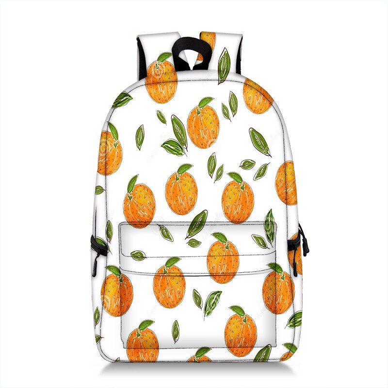 Cartoon Fruits Print Women Backpack Large Capacity Students Travel School Bagpack Avocado Mochila Feminina: qyhshuiguo09x