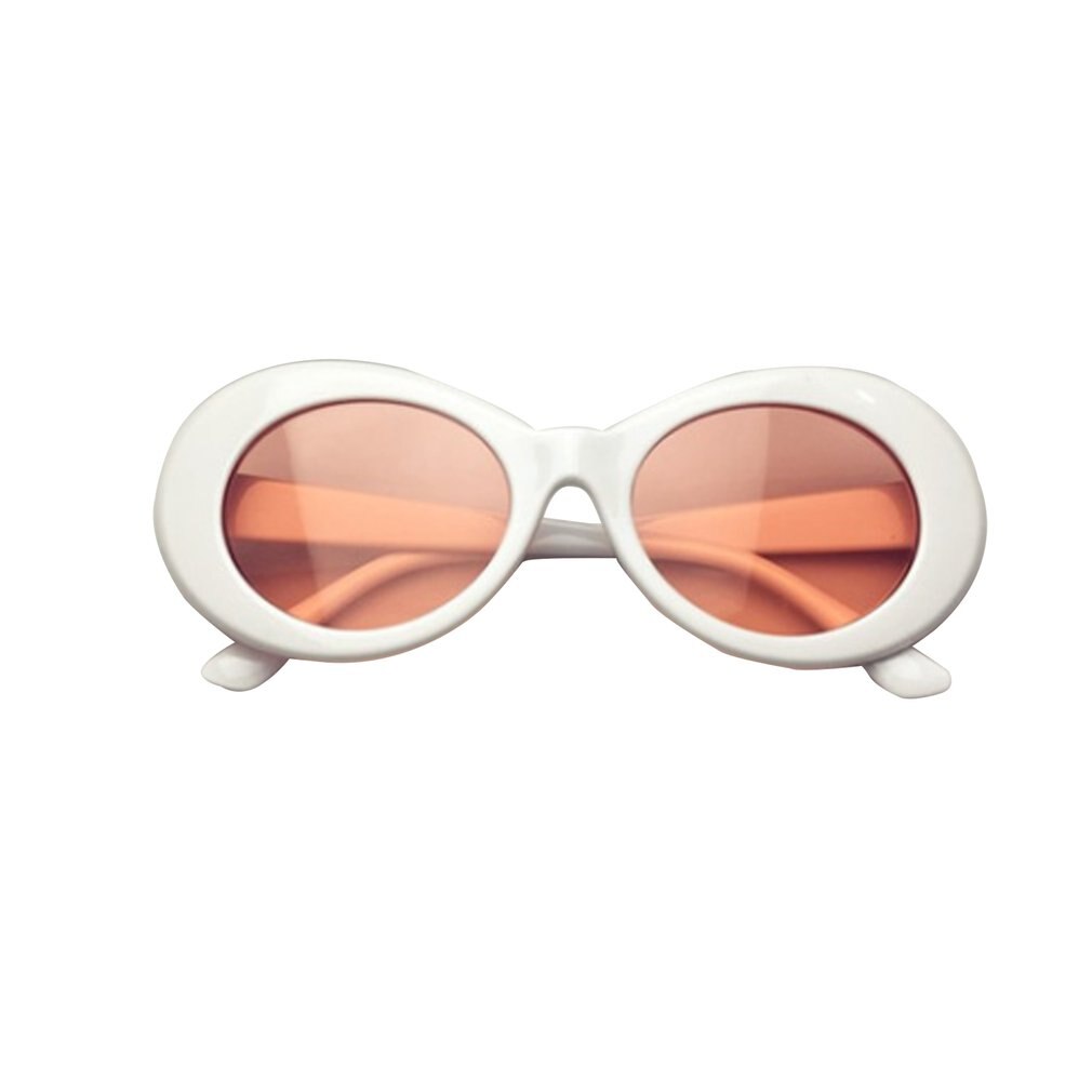 Kvinner sommersolbriller fet retro oval mod tykk innfatning solbriller clout briller uv beskyttelsesbriller med rund linse: Rosa