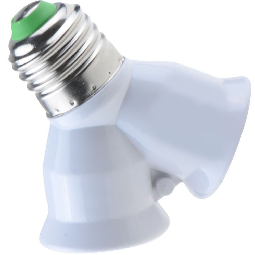 E27 to 2 xe 27 1 to 2 y facon led halogen cfl pære base lys lampe splitter split adapter konverter fatning forlænge