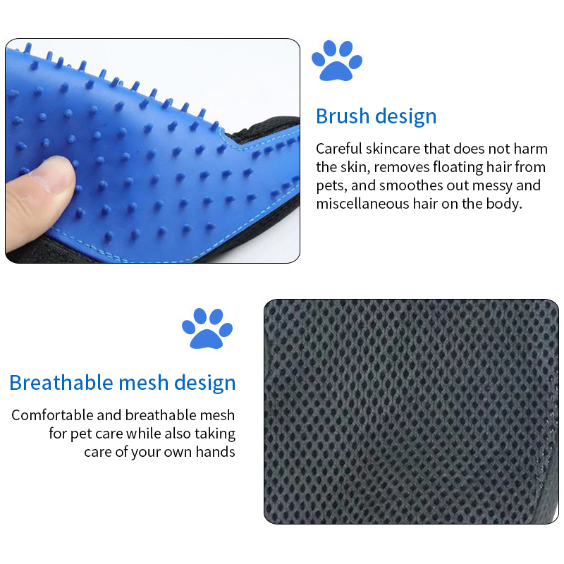 Guante para mascotas, guante de aseo para gatos, cepillo para quitar el pelo de gato, guantes, peine para perros, removedor de pelo de baño para gatos, cepillo de masaje limpio para animales