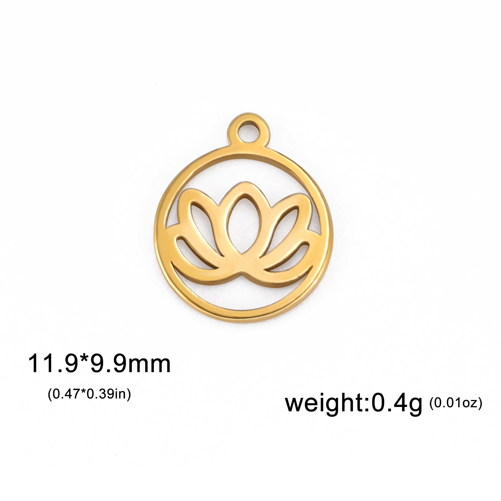 Skyrim – breloque fleur de Lotus en acier inoxydable, 5 pièces/lot, pour la fabrication de bijoux, Chakra bouddhisme, bricolage, pendentif pour boucle d'oreille, Bracelet: orange
