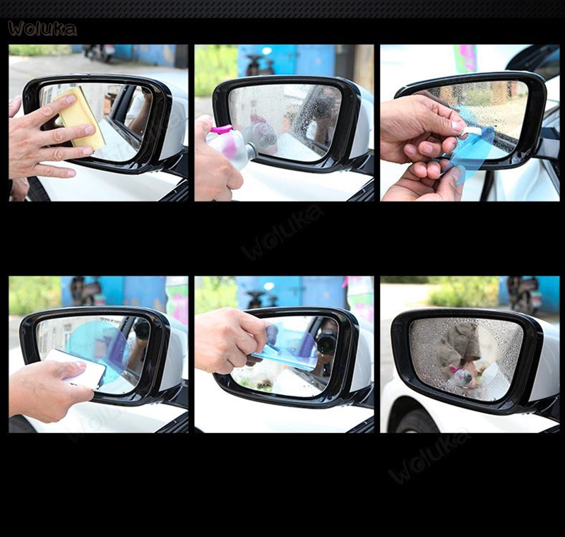 Miroir de rétroviseur de voiture universel | Film imperméable à la pluie autocollant de voiture, miroir Nano Film antibrouillard étanche CD50 Q02