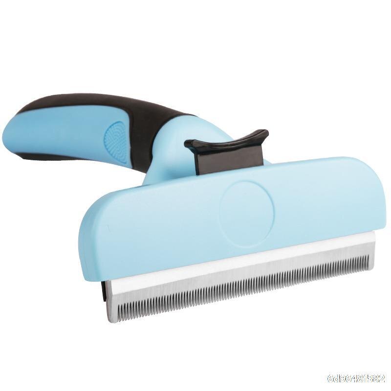 Peigne de toilettage pour animaux de compagnie, brosse pour chiens et chats, outil d'épilation des poils, tondeuse, fourniture pour animaux de compagnie: Bleu / M