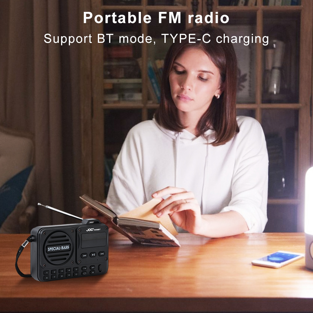 Digital FM Radio Portable High Sensitivity Radio Recorder BT 5.4 Radio Speaker Receiver Alarm with LED Display for Seniors Elder