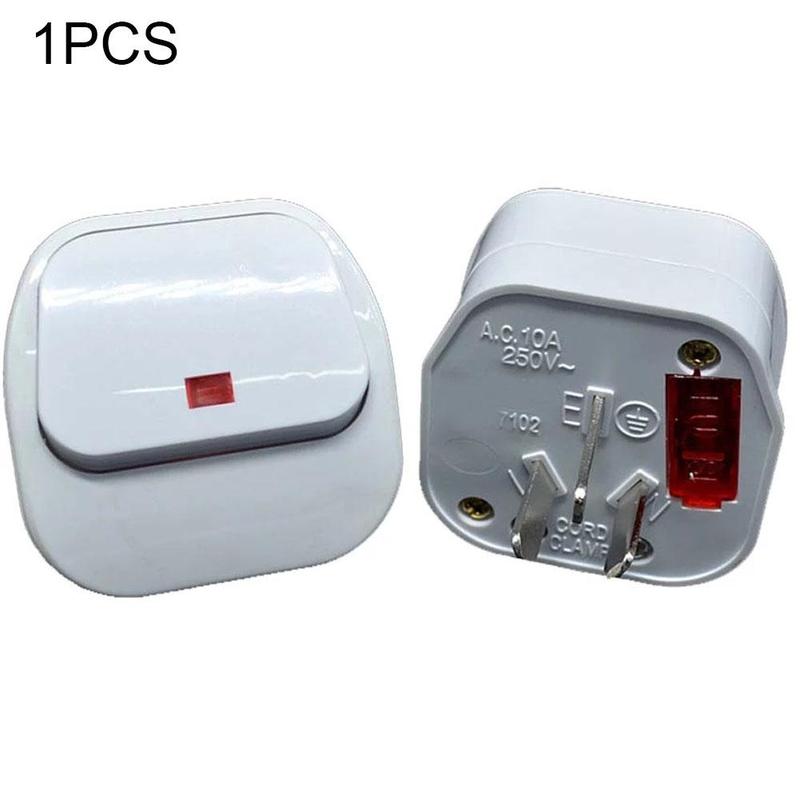 13A 250V AMP UK Plug with White Switch Switched Mains Plug Light Indicator Neon Red White K1Z2: Default Title