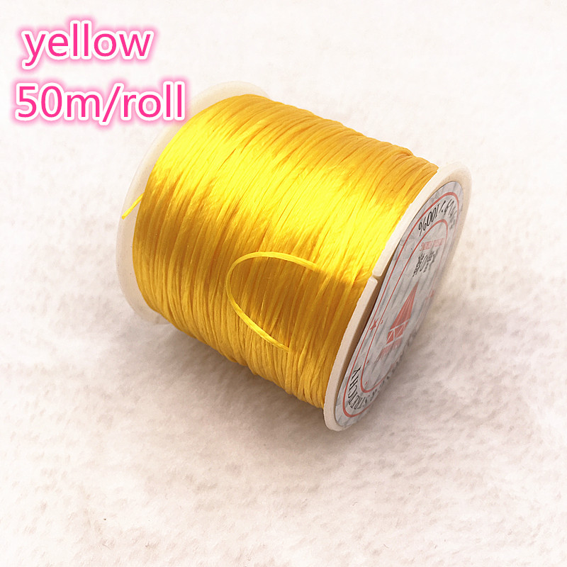 50M/Roll Flexible Elastic Crystal Line Rope Cord For Jewelry Making Beading Bracelet Wire Fishing Thread Rope Color U Pick: yellow