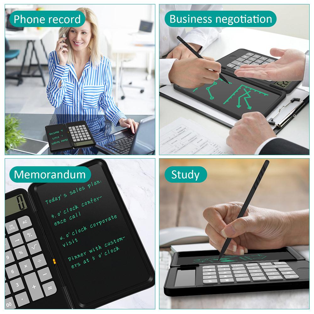 folding elektronisk kalkulator kalligrafi notisblokk doodling lcd oppladbar tegning håndskrift pads notat pute