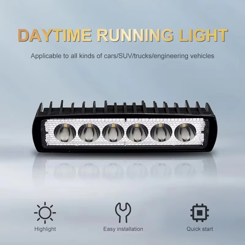 6 led-arbeidslys for bil, sterk spotlight, universell terrenglykt, bil, lastebil, kjøring, tåkelys, drl-kjørelys, 12v stk.
