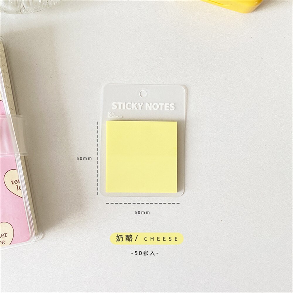 50sheets Translucent Memo Pad Sticky Notes Message Notepad DIY Scrapbooking Decorations To Do List School Office Supplies: yellow