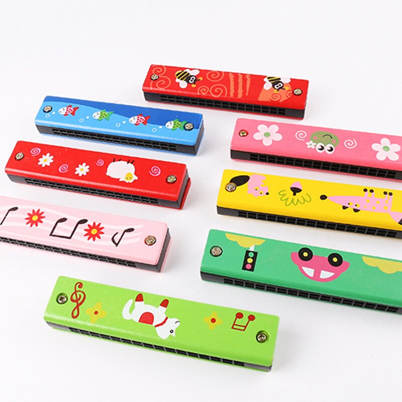 Harmonica Musical Instrument En Bois Bande Dessinée Impression Double