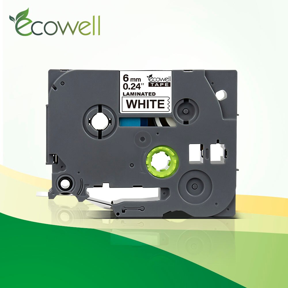 Ecowell 1 sztuk 6mm taśmój etykietowe tze-211 tz211 111 kompatybilny dla brat p-dotykać drukarki tz-211 tz tze211 tze 211 dla drukarka robić etykiet: czarny on biały