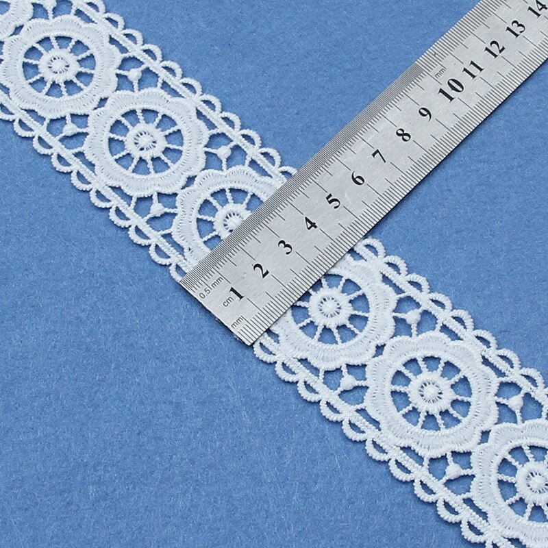 10 Yards Computer Embroidery Non-stretch Lace Hollow White Milk Silk Water-soluble Embroidery Barcode Lace Garment Accessories: H16-6-51-1