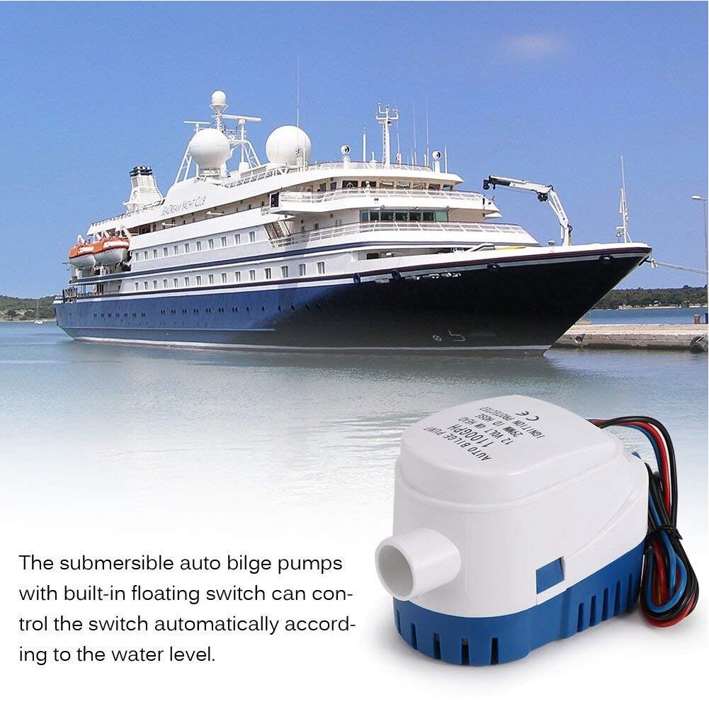 Submersible Boat Houseboat Bilge Pump Marine With Float Switch Motor Accessories Water Fully Automatic Portable Fishing Durable