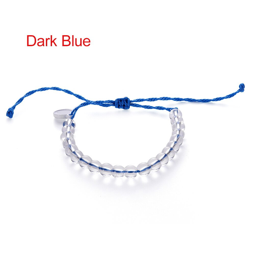 4ocean Handmade Natural Stone Transparent Beads Beaded Bracelet Women Boho Rope/cord Friendship Wristband Bracelet Femme Jewelry: dark blue