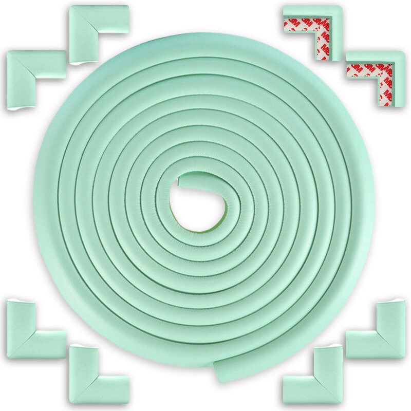 5M + 8 Stuks Baby Veiligheid Corner Protector Kinderen Bescherming Hoeken Tafel Hoek 3M Tape Kind Security Rand hoek Guard Strip: Mint