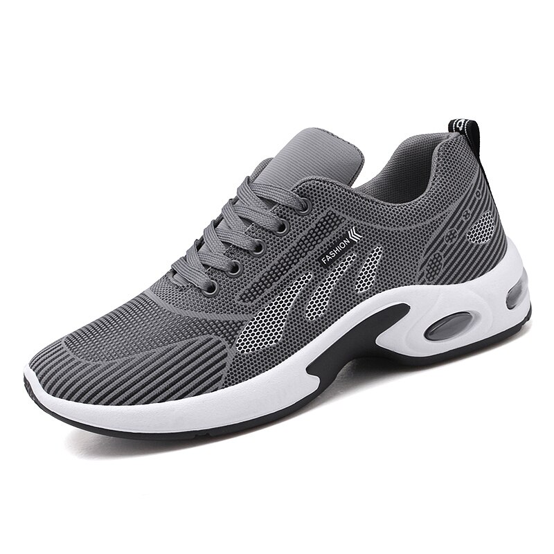 Air skor herr herr skor vinter herr fritidsskor svarta sneakers herr andas snörning non-läder fritidsskor: Grå / 10