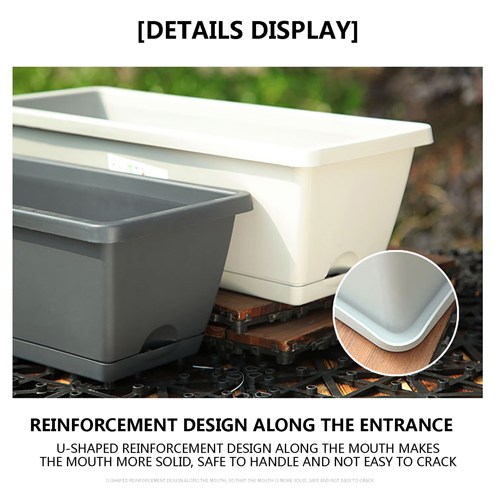 Vegetable Planting Pot Plastic Flower Pot Balcony Vegetable Planting Trough Rectangle Flowerpot Vegetable Garden Planting