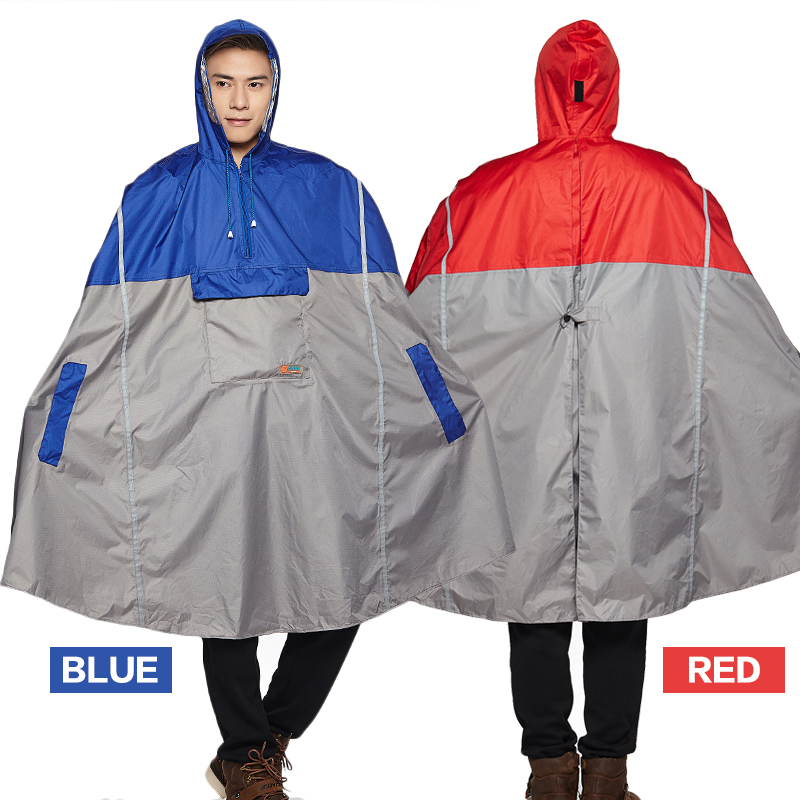 Qian impermeável impermeável ao ar livre moda chuva poncho mochila fita reflexiva design escalada caminhadas viagem capa de chuva