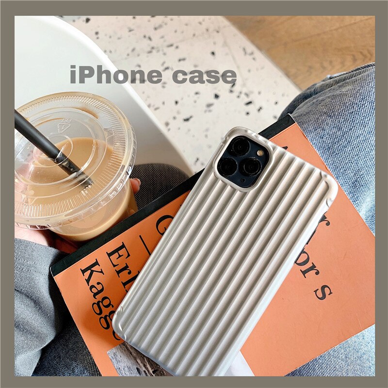 Argento Curvo Valigia Cassa Del Telefono Per il iPhone 11 Pro Max XR X XS MAX Caso Molle di TPU Per il iPhone 6 6S 8 7 Più Copertura Del Telefono Del Silicone