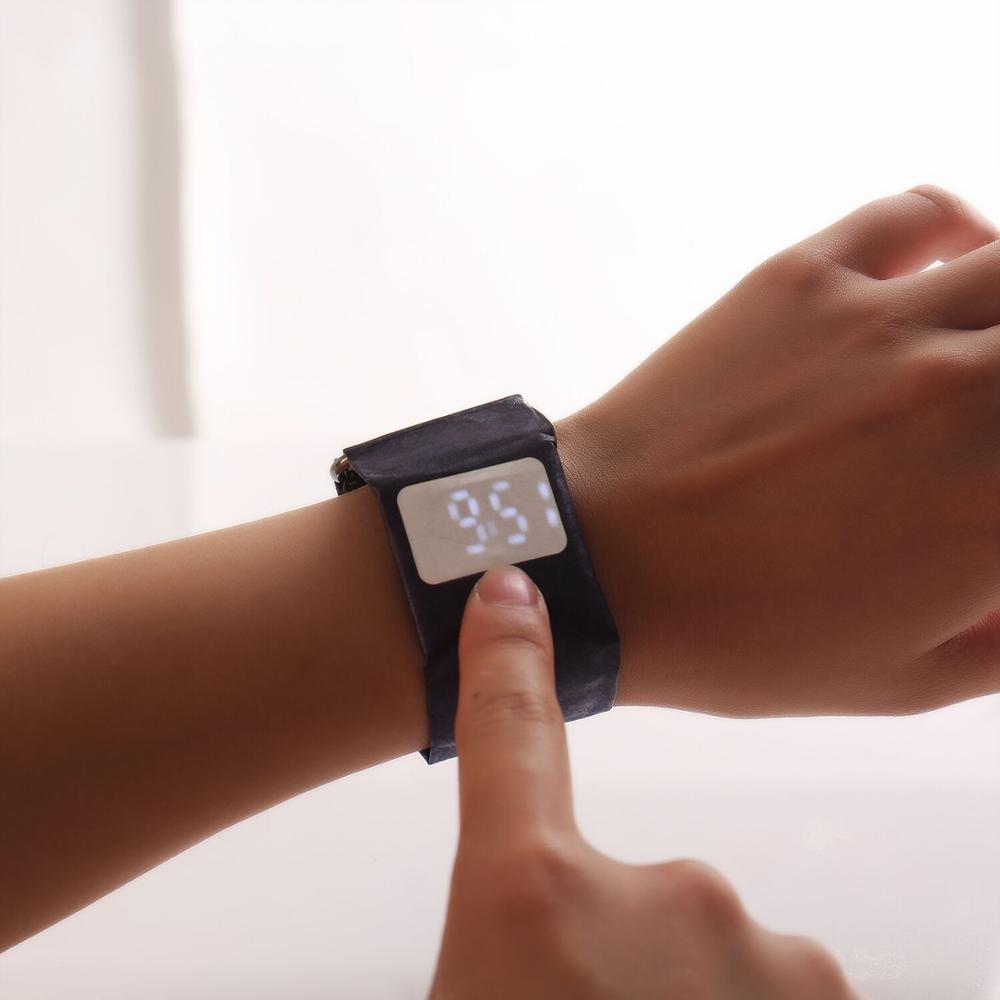 Kreative Trend Papier Uhr LED Digital Männer Frauen Wasserdicht Armband Zeitung Student Sport Digitale Uhr Relogio Masculino Saat