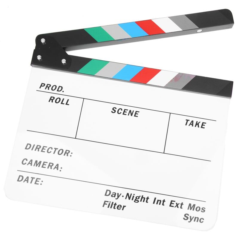Generic Acrylic Colorful Clapperboard TV Film Movie Slate Cut Role Play Prop Hollywood