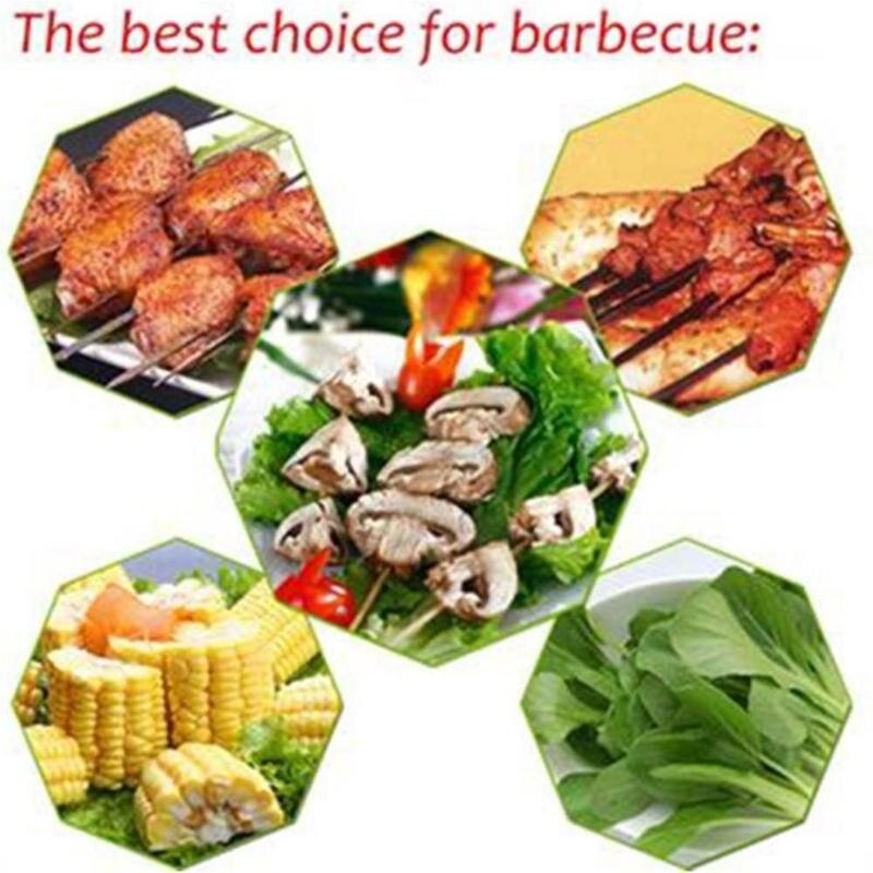 10 stk bbq kød gås rundstegt spyd pind rustfrit køkkenredskab udendørs nåleredskaber camping grill stål picni  g6 v 8